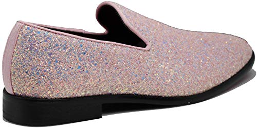 Image of SPK04 Men's Vintage Glitter Dress Loafers Slip On Shoes Classic Tuxedo Dress Shoes