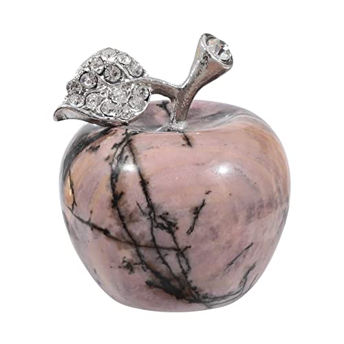 Lovionus89 Natural Rhodonite Apple Statue Healing Crystal Figure Sculpture Home Ornament Wedding Decoration 3cm