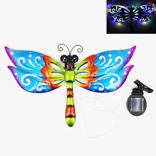 Lumières solaires libellule J-Fly en métal pour décoration de clôture