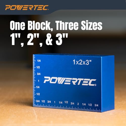 POWERTEC 15pcs Setup Blocks Height Gauge Set, Router Table Setup Bars for Router Bit/Table Saw Blade Height, Band Saw, Drill Press, Aluminum Marking Gauge for Carpenter, Woodworking (71843) by POWERTEC - Image 5