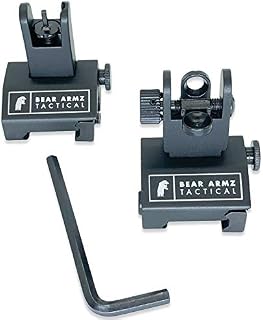 Flip Up Iron Sights | Co-Witness | Spring Loaded | Low Profile | Rapid Transition Front & Rear Iron Sights | Back Up Sights | BUIS for Picatinny Rail and Weaver Rails