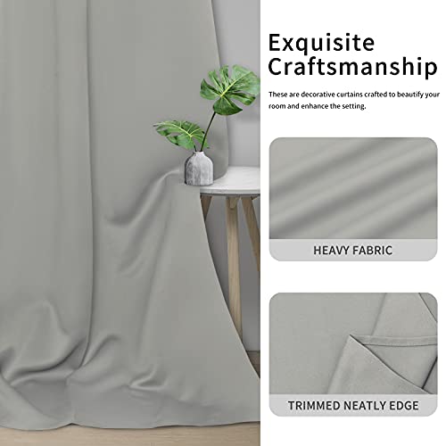 Image of Easy-Going Blackout Curtains for Bedroom, Solid Thermal Insulated Grommet and Noise Reduction Window Drapes, Room Darkening Curtains for Living Room, 2 Panels(42x63 in, Light Gray)