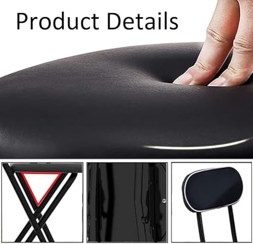 Tabouret de bar pliant compact pour gagner de l'espace avec dossier 65 cm