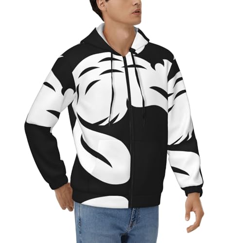 Sweat à capuche zippé thermique homme gilet noir chaud avec motif castor