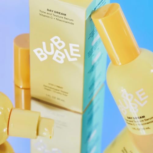Bubble Skincare Day Dream Vitamin C Serum - Lightweight Hydrating Face Serum with Niacinamide + Ceramides - Helps Even Skin Tone & Improve Texture from Sun Damage - Summer Skin Care Essential (30ml)