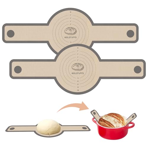 Silicone Bread Sling for Dutch Oven Non Stick Reusable Bread Mat 2PCS Sourdough Sling for Bread Making Accessories & Sourdough Gifts