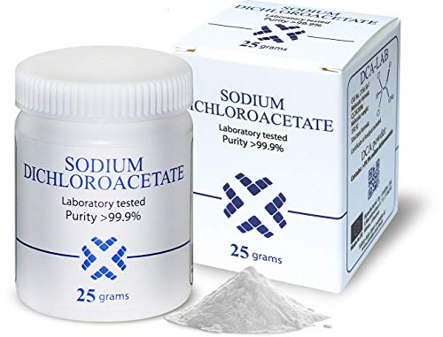 Natriumdichloracetat (Dichloressigsäure) - Sodium Dichloroacetate - DCA 25 Gramm Pulver, Beste Reinheit >99,9%, Inklusive Analysebescheinigung, Hergestellt in Europa, von DCA-LAB, 0,9 Unze