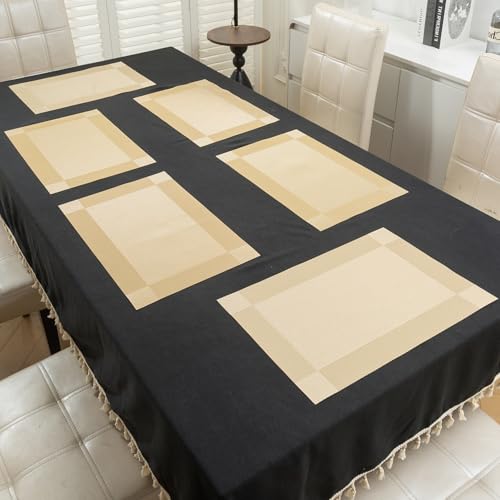 Image of HOKIPO PVC Washable 6 Pieces Dining Table Mats - 45x30 cm, Champagne Gold (AR-6713-GLDN*6)