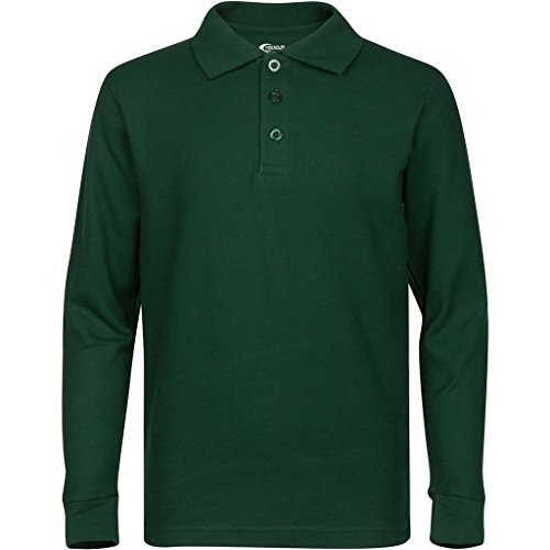 Premium Mens Hunter Green Long Sleeve Polo Shirts XL