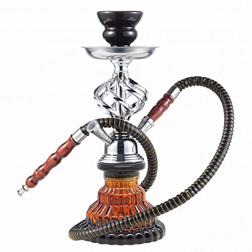 Shisha-Set 2 Schlauch 14,2" Shisha mit Mini-Kürbis-Glassockel Keramik-Huka-Schüssel Verbesserte Shisha tragbares Shisha-Becher-Set – Bild 5