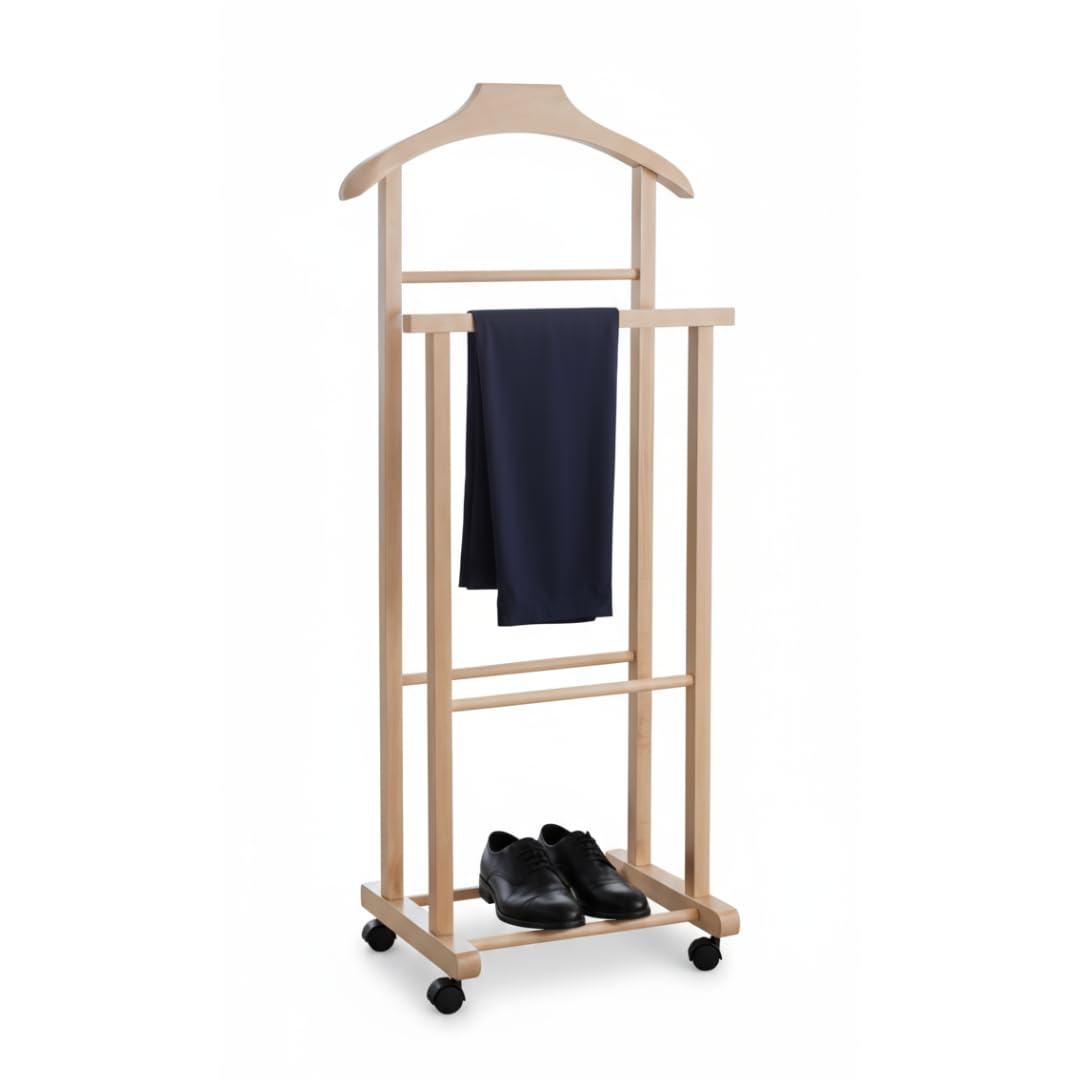Mottiwood Anatore Bedroom Coat Rack Original Natural Beech Wood Double