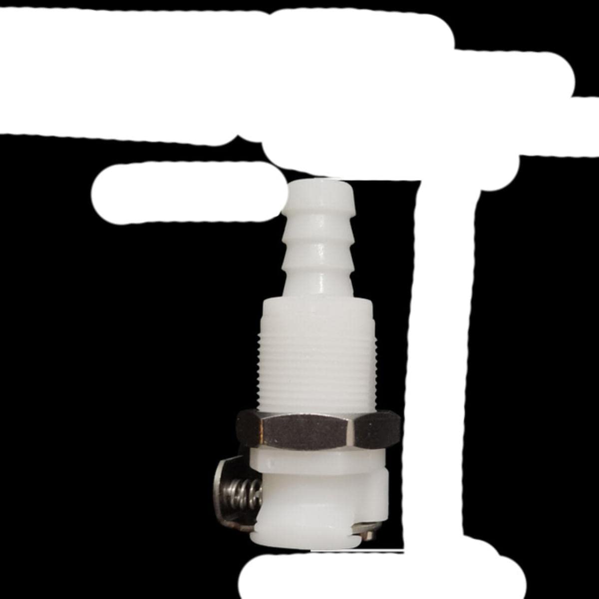 NAABHIKA 5/16 3/8 Hose Barb Valved In-Line Coupling Insert Panel Mount Coupling Body Male Female Quick Shut-Off Hose Joint Tube Connector-FL6PM-C