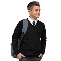 Listers Schoolwear Ages 3-16 Boys Girls Unisex School Sweater V Neck Fleece Sweatshirt Uniform Black Navy