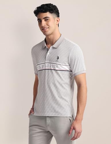 Image of Brand Print Slim fit Polo Shirt