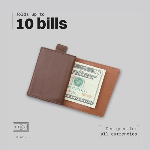 Image of The Frenchie Co. - Speed Wallet Mini - Ultra-Slim Card Holder - RFID Blocking Quick-Access Pull Tab - Full-Grain Italian Leather Front Pocket Minimalist Holds 4 Cards