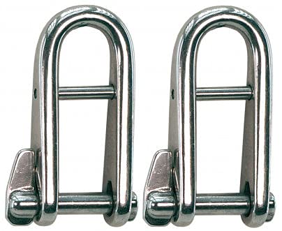 MarineNow 316 Stainless Steel Captive Key Pin Halyard D-Shackle with Bar Choose Size and Quantity (05 mm (3/16