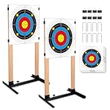 Ideagle Zielscheibenständer mit 10 Stück 40,6 x 40,6 cm Papierzielen, langlebiger Papier-Zielhalter mit verstellbarer Basis für Papierschießziele, H-Form, USPSA/IPSC, IDPA-Praxis, verbesserte Version
