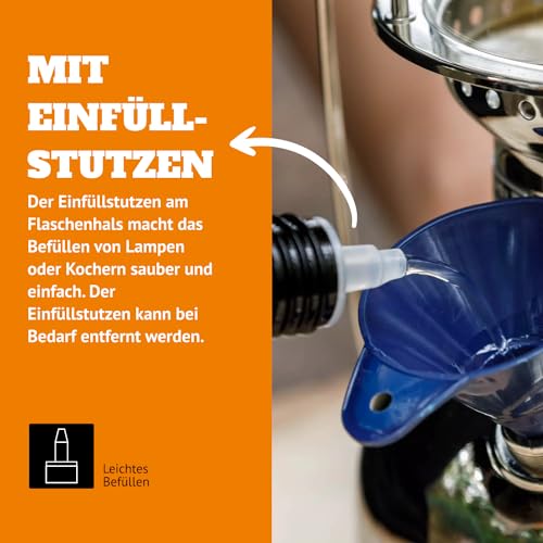 Petromax Alkan Lampenöl - gereinigtes Petroleum für Öllampen - geruchlos, rußfrei und raucharm - für alle gängigen Petroleumlampen - Flasche mit Kindersicherung - 1 Liter 4