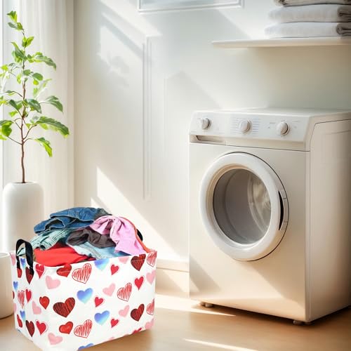 Image of Valentine's Day Basket Gift for Empty Cute Heart Large Storage Bin for Kid and Baby Room Decor (Beauty Love)