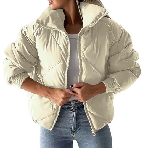Veste femme hiver matelassée et chaude avec col montant isolé