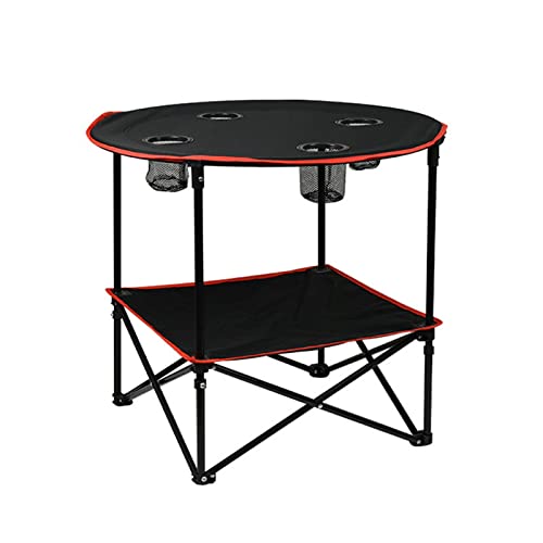 Table de camping pliante avec 4 porte-tasses et sac de rangement pour pique-nique