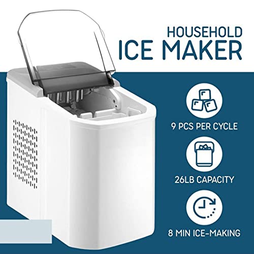 Fabricante De Cubos De Gelo, MáQuinas De Fazer Gelo, Com Colher De Gelo E Cesta, 10-12Kg / 24H, Para