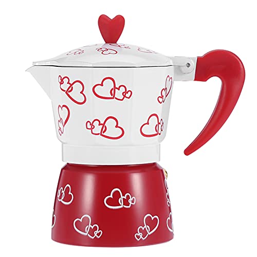 Coffee Kettle, Aluminum Coffee Pot, Household Coffee Pot, for Office Home Restaurant Cafe White Red(Small)