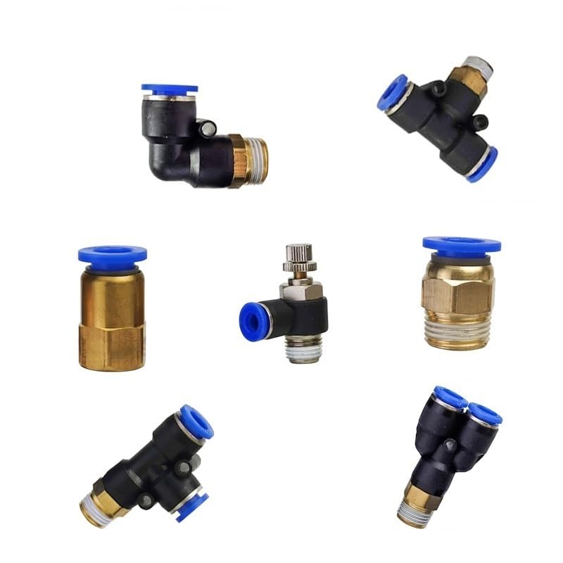1PCS Pneumatic Air Connector Fitting PC/PCF/PB/PD 4mm 6mm 8mm Thread 1/8" 1/4 3/8 1/2 Straight Hose Fittings Pipe Quick Connectors (Color : 6-03, Size : PCF)