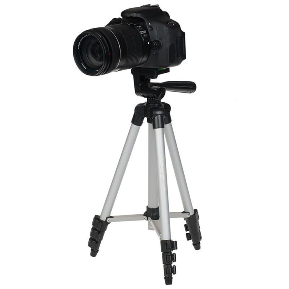 Treppiede Portatile per Camera e Smartphone, Testa Fluida 360° | 4 Snodi, 3 Sezioni Gambe, Filettatura 1/4", Lega di Alluminio e Abs, Carico Massimo 2kg