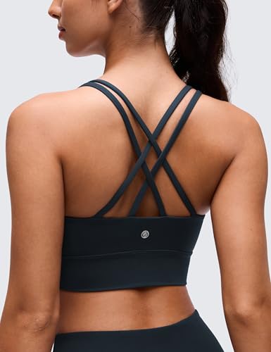 Image of CRZ YOGA Softness Mold Butterluxe Sports Bras | Molded Cup, Light Support, Yoga, Extremely Soft, Longline, Strappy Back, Scoop Neck, for Women