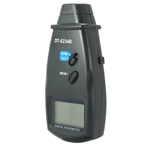 uxcell DT-6234B Photo Tachometer Cycloscope Revolution Indicator Rotation Non-Contact Speed Measurement RPM Meter