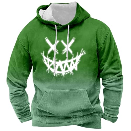 RUMAOZIA Sweat à capuche pour homme avec impression Y2K - Sweat à capuche avec imprimé smiley - Hip Hop - Décontracté - Manches longues - Basique - Pull...