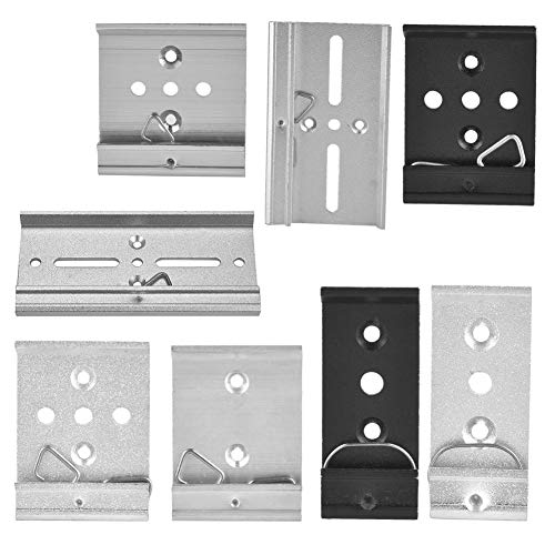 Image of Aluminum DIN Rail Fixed Clamp 35mm Silver Terminal Block Mounting Clip for Universal Ground Terminals