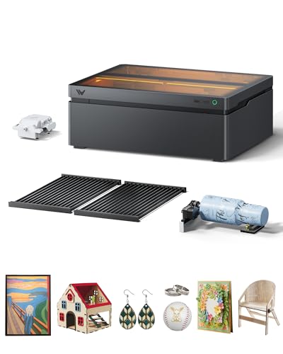 Image of WECREAT Vision Pro 45W Laser Engraver with Rotary Pro, HD Camera & Auto-Lifting, Laser Cutter Cuts 1 inch Wood, Full Enclosure Laser Engraving Machine for Tumblers Metal, Wood, Acrylic, Leather etc