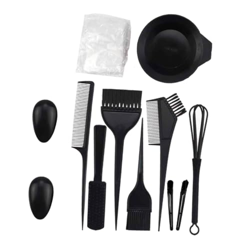NOLITOY Haarfärbeset 12 Stück Kunststoff Geruchsneutral Groß Mischschüsseln Kämme Ohrenabdeckungen Salon Heimgebrauch Friseurzubehör