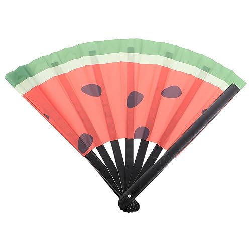 Alipis 1ピーシー和風折扇 スイカ柄 折りたたみ扇子 式デコレーション用