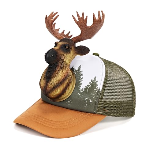 Image of Funny 3D Animal Trucker Hat, Adjustable Mesh Snapback Cap for Men & Women