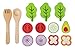 Small Foot 11476 Wooden Set, Children's Vegetarian Play Kitchen Accessory, incl. Bowl, Salad Utensils and Dressing Toys, Multicolored
