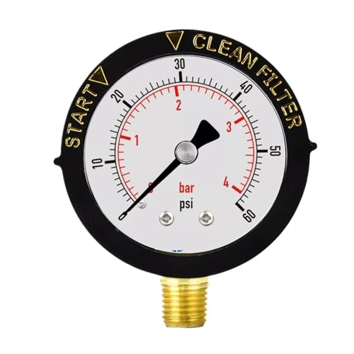 Manomètre de pression crépine piscine 1/4" NPT résout les erreurs de lavage 0-60 PSI