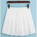 ZHANCHTONG Women's High Waist A-Line Pleated Mini Skirt Short Tennis Skirt (White, L)