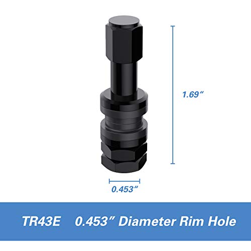 Ckauto 5 Pcs Vs43/Tr43E Tubeless Metal Clamp-In Valve Stems, Black Finish #TOP2