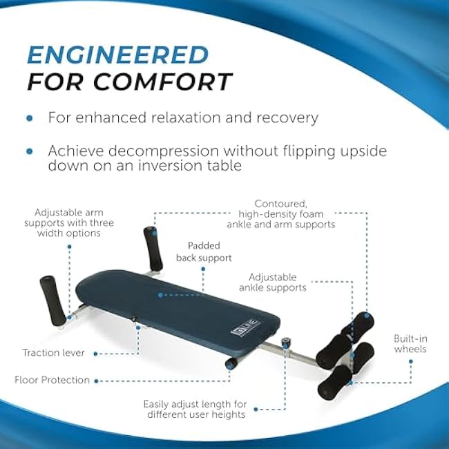 Stamina InLine Back Stretch Bench Upper and Lower Back Stretcher - No Inversion Decompression Fitness Equipment - Up to 250 lbs Weight Capacity