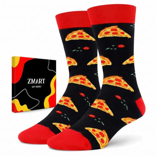 Zmart Funny Men Pizza Socks - Fun Pizza Gifts for Teen Boys Birthday Valentine Gifts