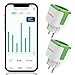 Produktbild WLAN Steckdose mit Strommessung - GreenSun WLAN Steckdose Alexa Steckdose VeSync App Steckdose Zeitschaltuhr Steckdose Energiekostenmesser Sprachsteuerung mit Alexa Sprachsteuerung 2,4GHz 2er