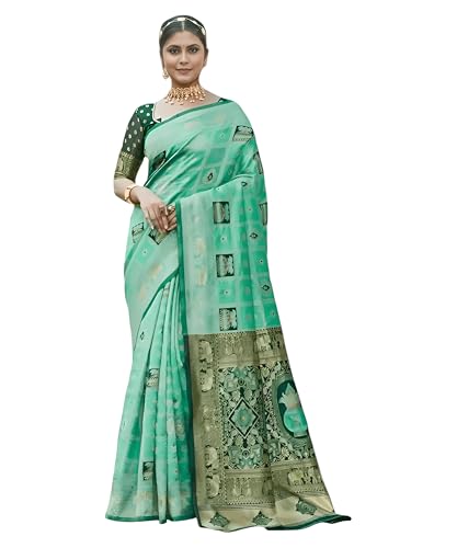 Image of Yashika Women's Banarasi Kanjivaram Silk Woven Saree | Animal Printed Patola Silk Saree for Women