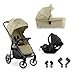 hauck Shop N Care Trio Set, Olive - 3in1 Kombikinderwagen ab Geburt bis 22 kg - Buggy, Babywanne & i-Size Babyschale, Snack-Tablett & Becherhalter, UPF 50+, Liegefunktion, Zusammenklappbar