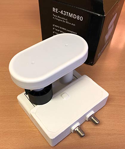 Relook RE-43MD80 LNB Twin Monoblock 4,3° (Astra19,2/23,5) 2 Satelliten auf 2 Anschlüssen