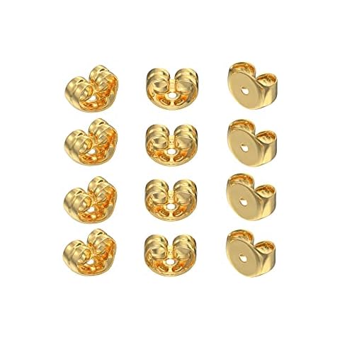 Aeon Jewellery Replacement Earring Backs - 6 Pairs Gold Plating on Silver | 925 Sterling Silver Butterfly Safety Backings | Spare Jewellery Accessories for Women | Earrings Stopper Cover