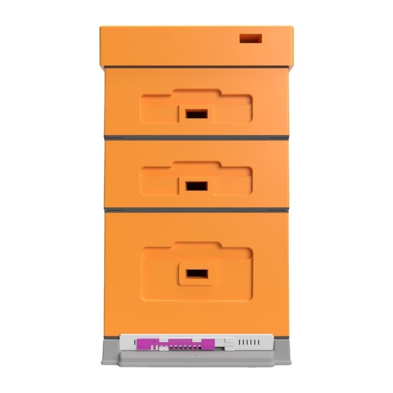 LYSON Bienenbeute Styropor Dadantbeute Dadant Blatt Beute OPTIMA Bienenstock-Set mit niedrigem Varroa-Kunststoffboden (ORANGE) für die Selbstmontage (Passende Rahmen:47×43,5x30cm;47×43,5x15,9cm)