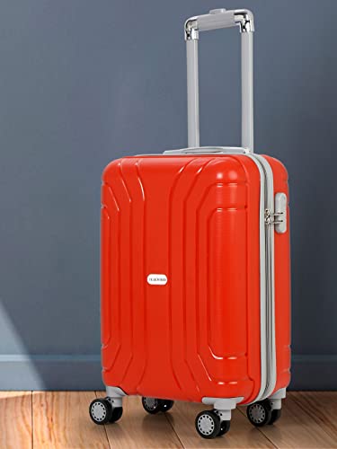 Image of TEAKWOOD LEATHERS Unisex Hard RED Cabin Trolley Bag